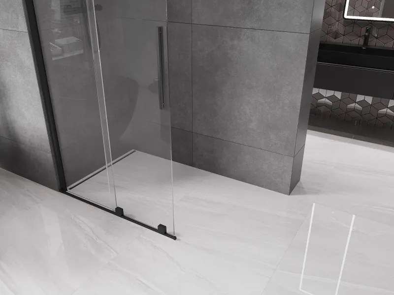 Mexen Velar ścianka prysznicowa rozsuwana Walk-in 100 x 200 cm, transparent 8 mm, czarna - 871-100-000-03-70