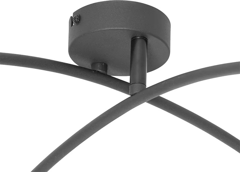 Designerska lampa sufitowa czarna ze złotem 4-światłowa - Noud