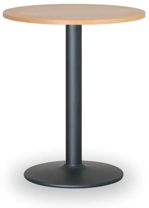 Stolik konferencyjny FILIP II, średnica 80 cm, czarna podstawa, buk