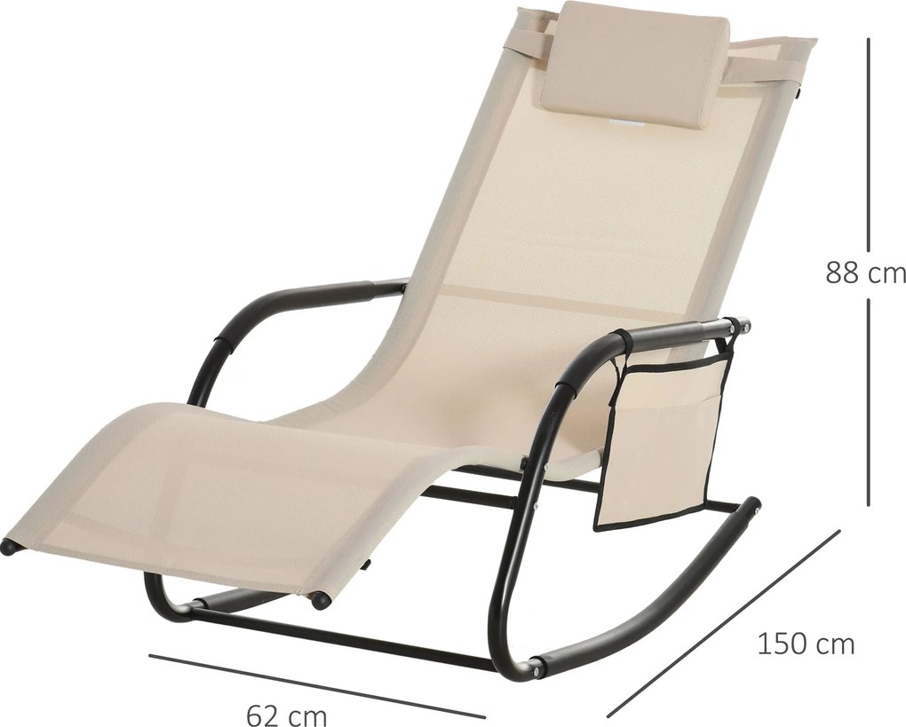 Fotel Bujany Outsunny Czarny Beżowy Komfortowy i Stylowy Idealny do Ogrodu i na Taras | Aosom PL