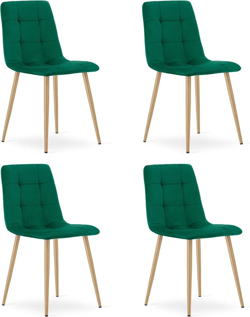 Zielone aksamitowe krzesło KARA