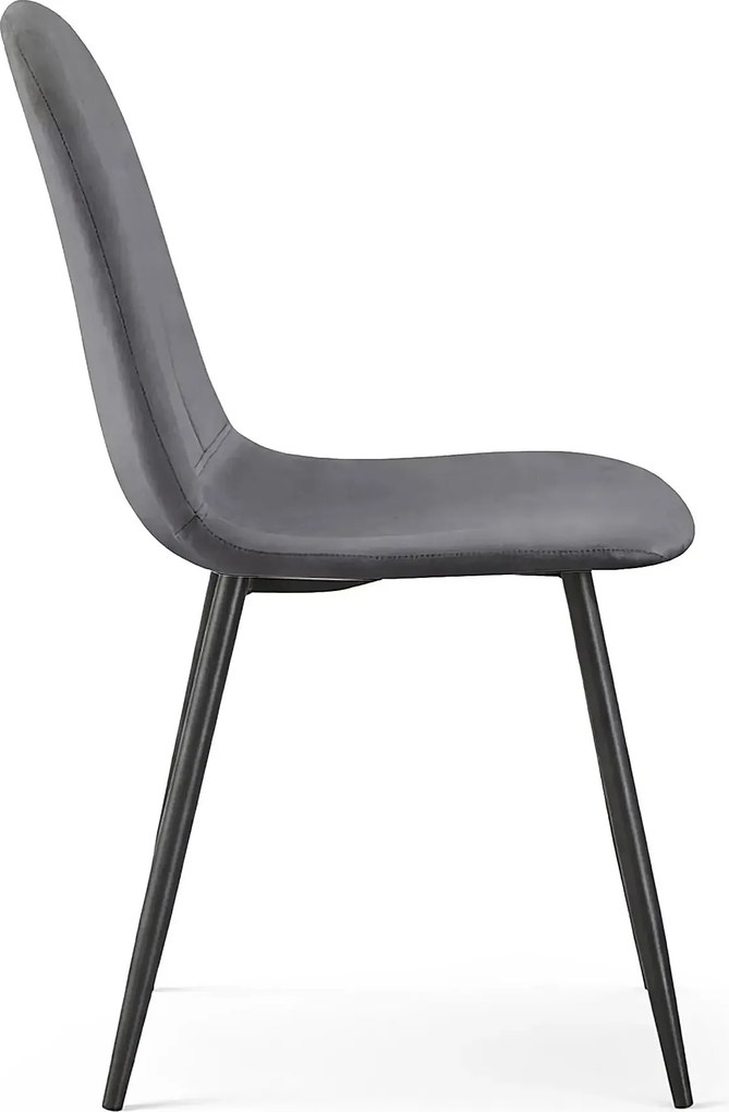 Zestaw 4 grafitowych krzeseł pikowanych A0-S02