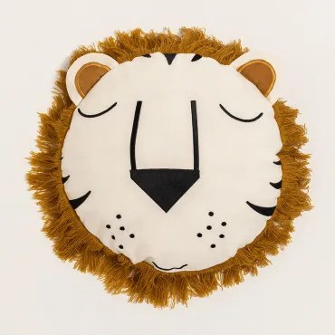 Poduszka Okrągła Ø30cm Z Bawełny Suky Kids Kremowa - Sklum