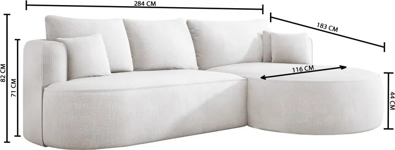 Narożnik FIORE L wolnostojący Lewostronny tkanina Memphis 05 WERSAL