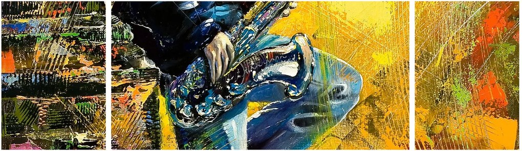 Obraz saksofonisty (170x50 cm)