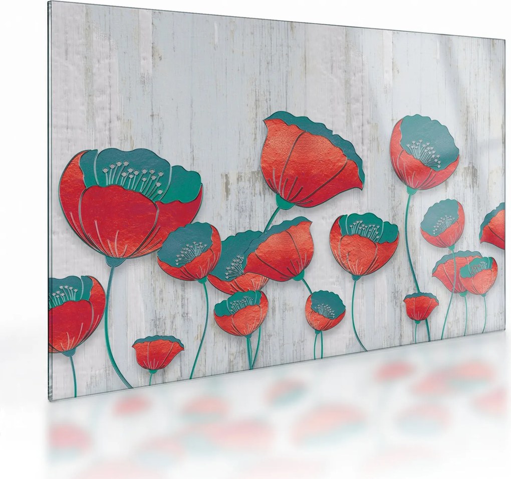 Obraz na szkle - Maki - nafta (70x50 cm)