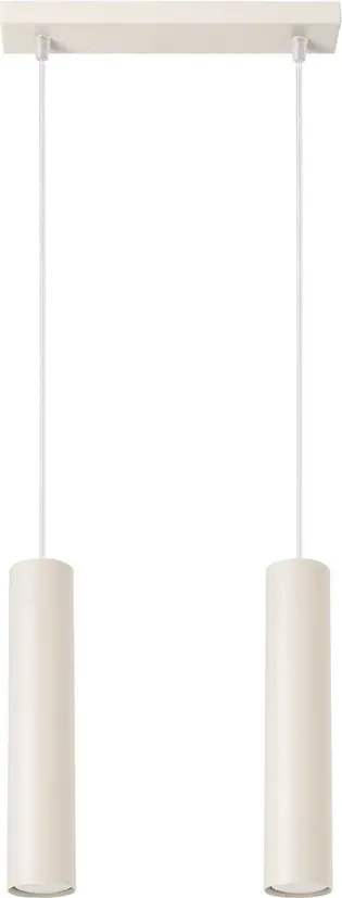 Beżowa wisząca nowoczesna lampa dwupunktowa N1-M11