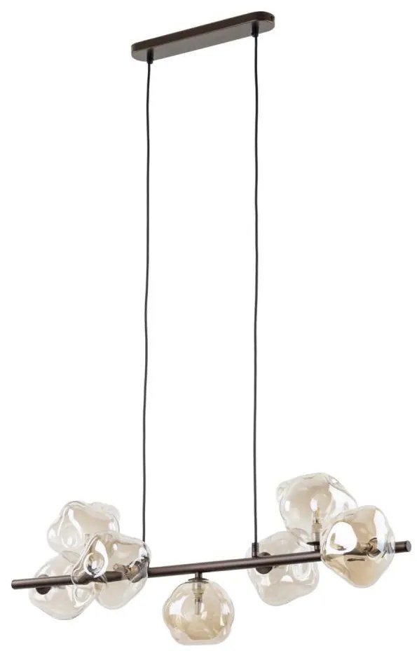 Žyrandol na lince LAVA 7xG9/8W/230V brązowy/dymny beż