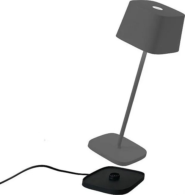 Lampa stołowa LED Zafferano Ofelia Pro Dark Grey z możliwością ładowania i ściemniania - 2200-2700-3000 K - maksymalna moc 9 godz.