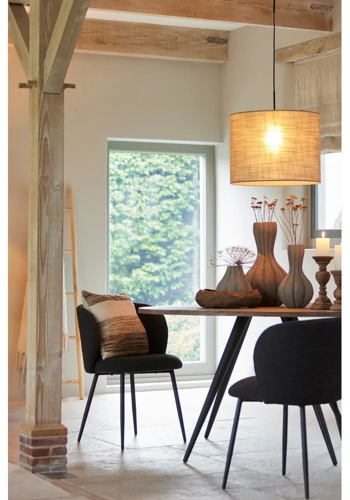 Czarny tapicerowany fotel jadalniany Elyna – Light &amp; Living