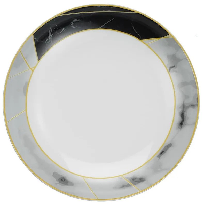 24-częściowy zestaw porcelanowych naczyń Kütahya Porselen Black&amp;White