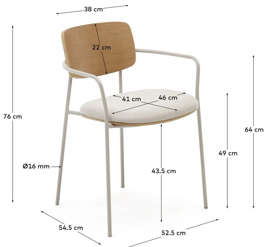 Beżowe krzesła zestaw 4 szt. Maureen – Kave Home