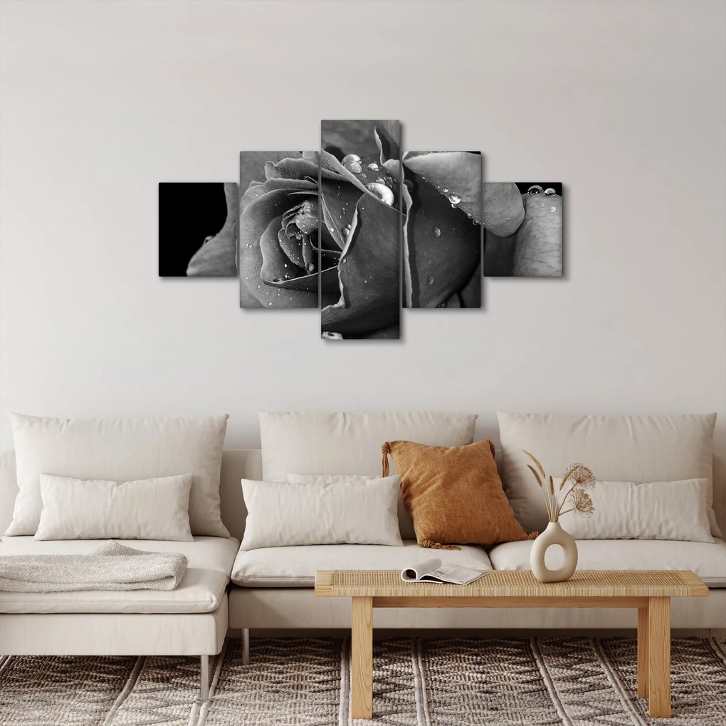 Obraz róży - czarno - biały (125x70 cm)