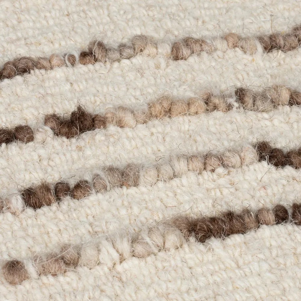 Brązowo-kremowy wełniany dywan 200x290 cm Abstract Swirl – Flair Rugs
