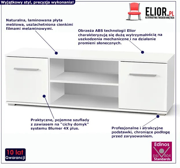 Skandynawska biała szafka rtv T1-S64