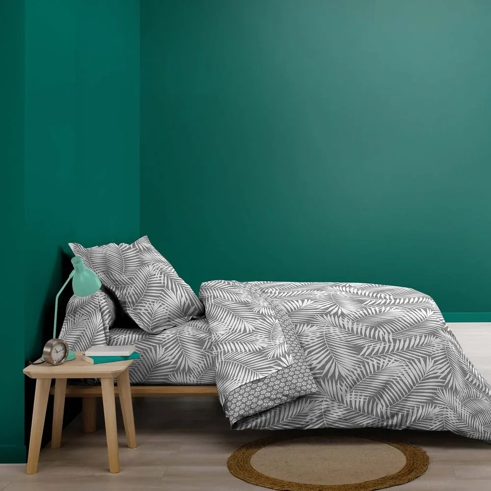 Szara bawełniana pościel jednoosobowa 140x200 cm Botania – douceur d'intérieur