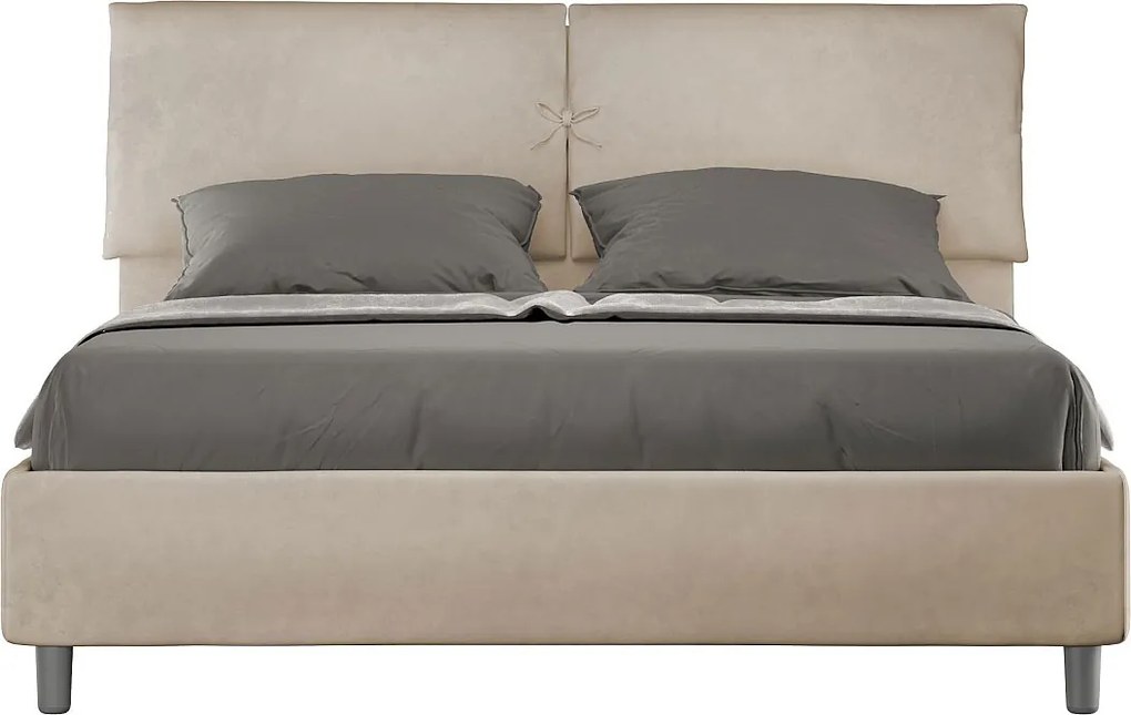 Łóżko bez stelaża tapicerowane 160x190 microfibra Piaskowy Mados