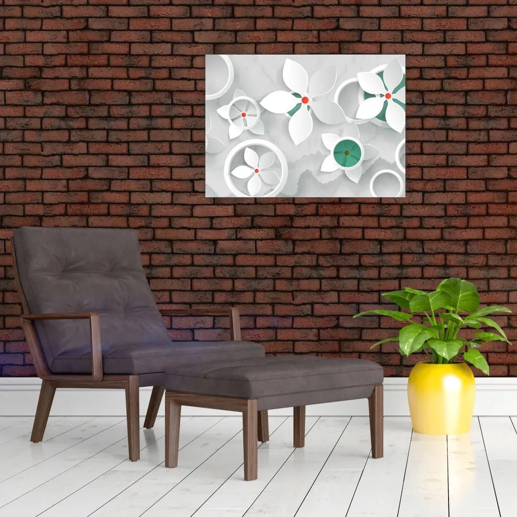 Obraz kwiatowej abstrakcji (70x50 cm)