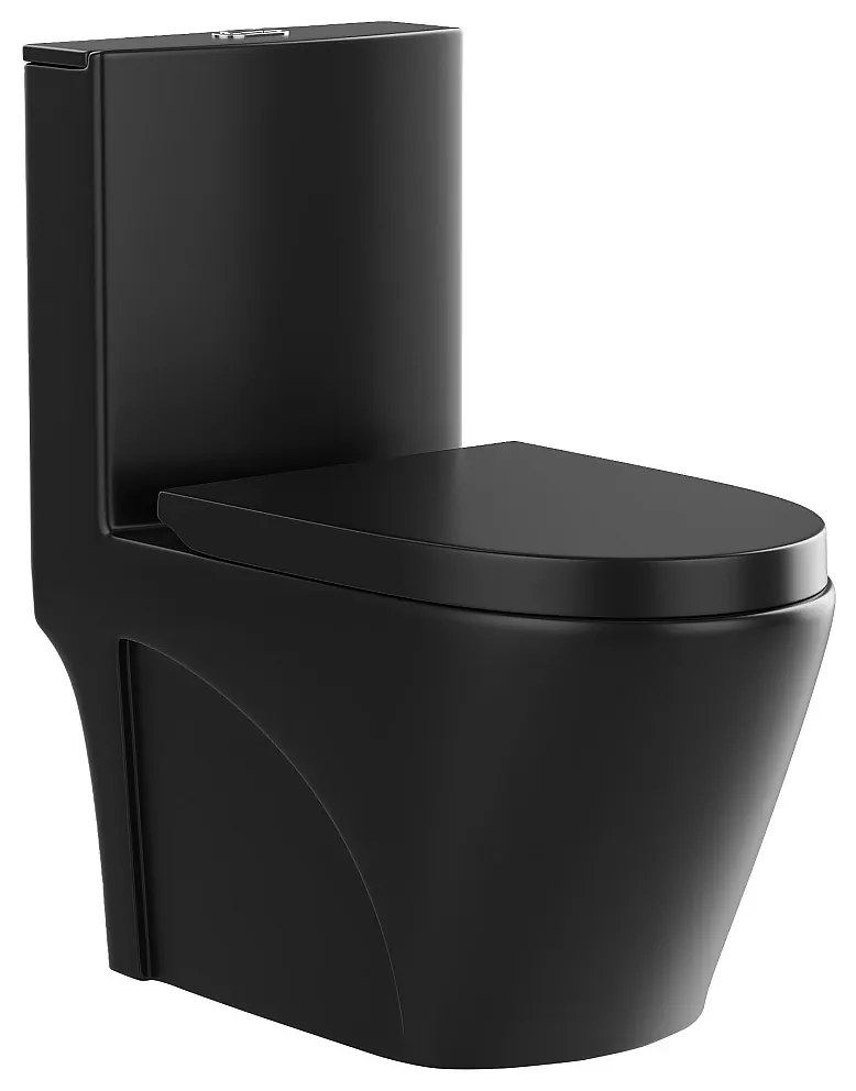 Miska WC stojąca z czarnej matowej ceramiki - Odpływ poziomy - NAGILAM