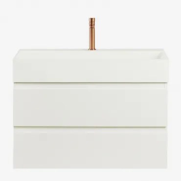 Zestaw Wiszących Mebli Łazienkowych Z Drewna I Forniru Jesionowego Zintegrowany Z - Sklum