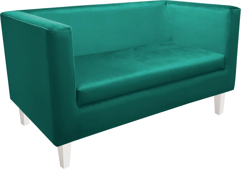 Sofa Monaco : Kolor nogi - Biała, Kolor tkaniny - VELVET - MG20, Typ tkaniny - Velvet, Wysokość nogi - 15 cm
