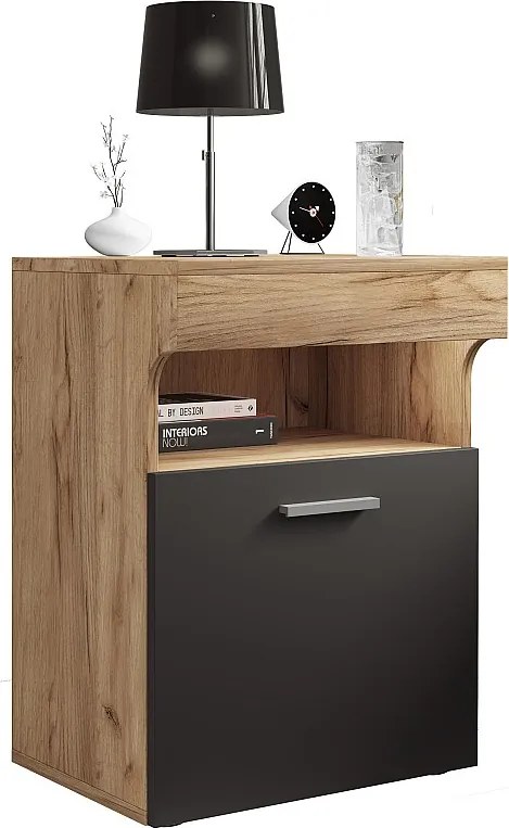 Drewniany stolik nocny szuflada Slepal M