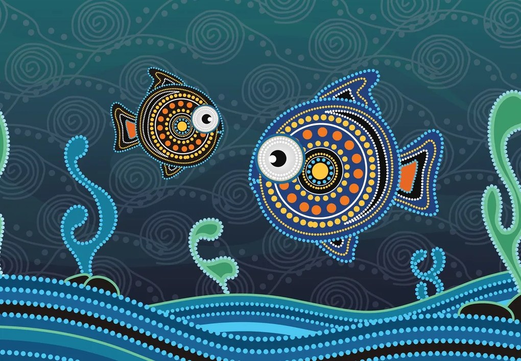 Fototapeta - Ryby malowane (196x136 cm)