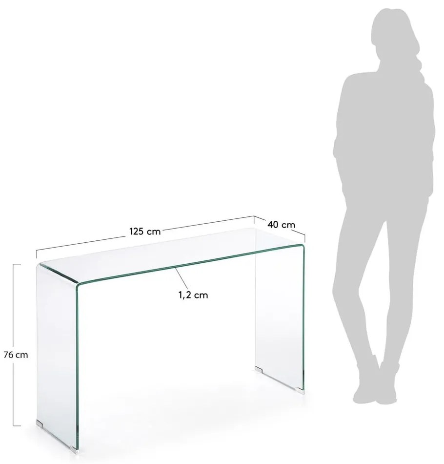 Szklana konsola 40x125 cm Burano – Kave Home
