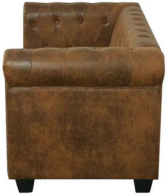 2-osobowa brązowa sofa w stylu Chesterfield - Charlotte 2Q