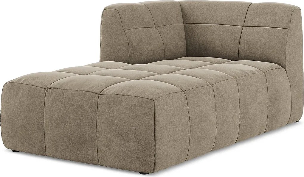 Szezlong lewostronny - z tkaniny welwetowej - beżowy - ALOHA