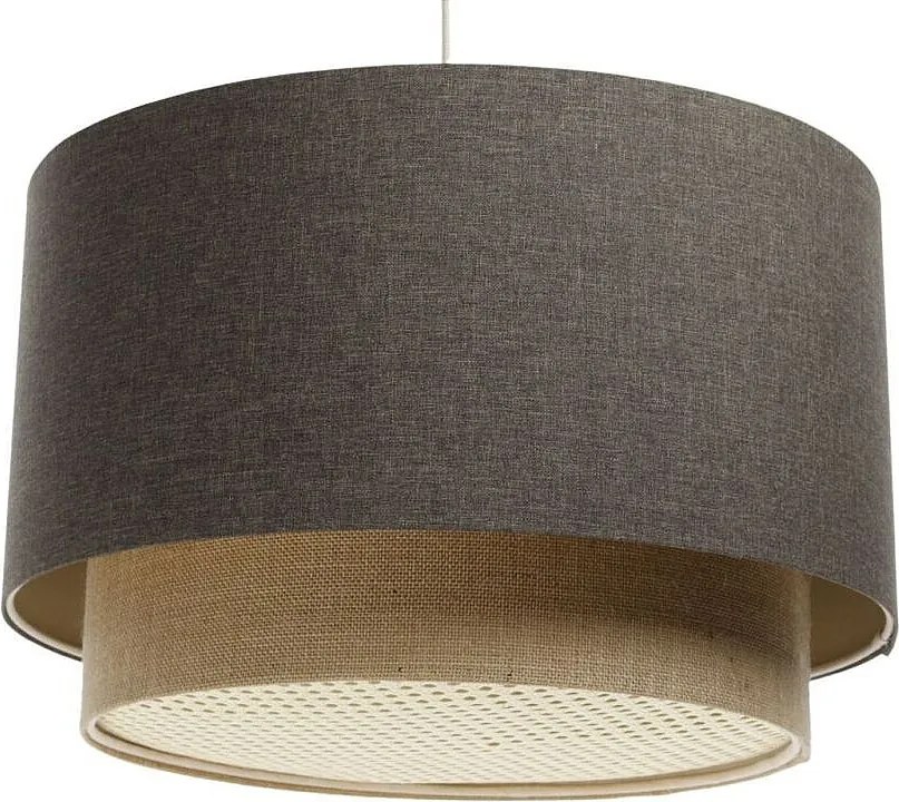 Lampa wisząca ERUTAN DOUBLE RATTAN 40 szara/beżowa