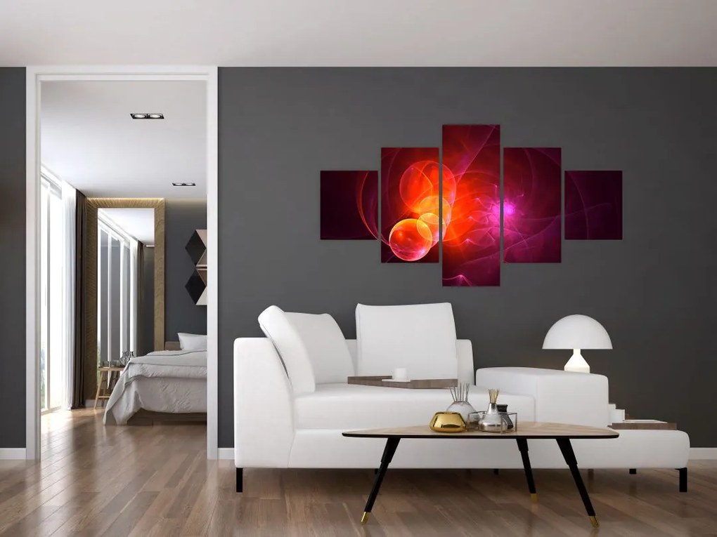 Nowoczesny obraz różowej abstrakcji (125x70 cm)