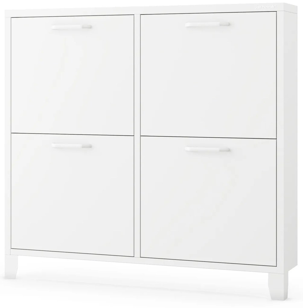 Szafka na buty metalowa wąska biała  SHIRLEY 960 x 900 x 170 mm