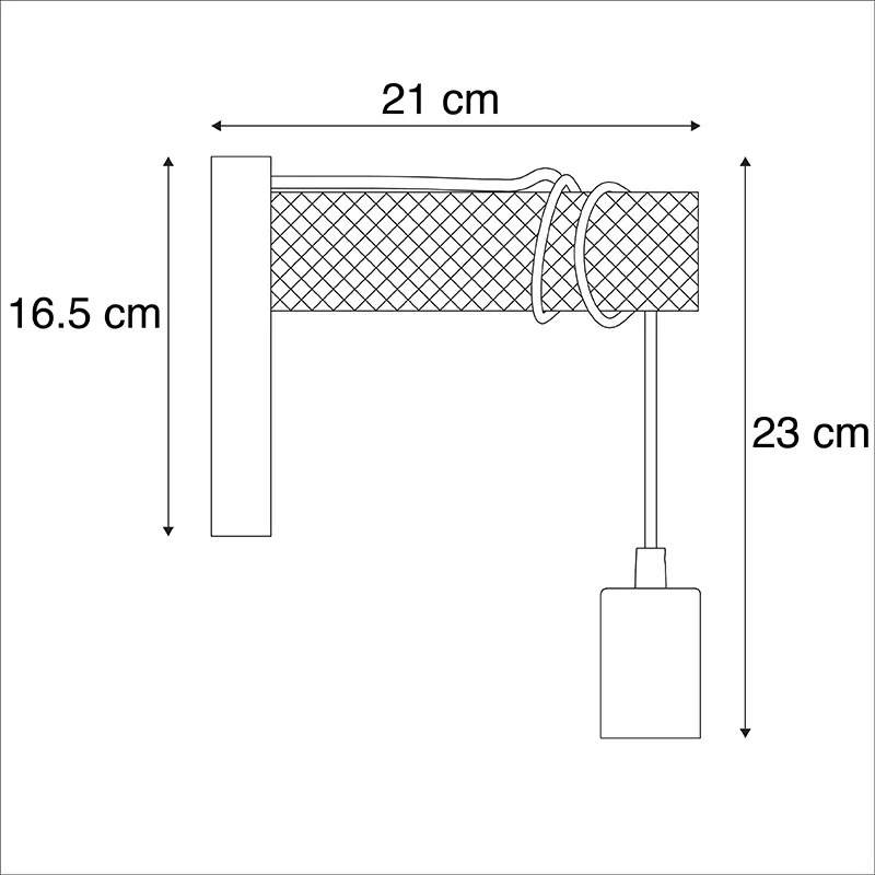 Inteligentna lampa ścienna w stylu industrialnym czarna z drewnem włącznie z wifi G95 - GallowPrzemysłowy Oswietlenie wewnetrzne