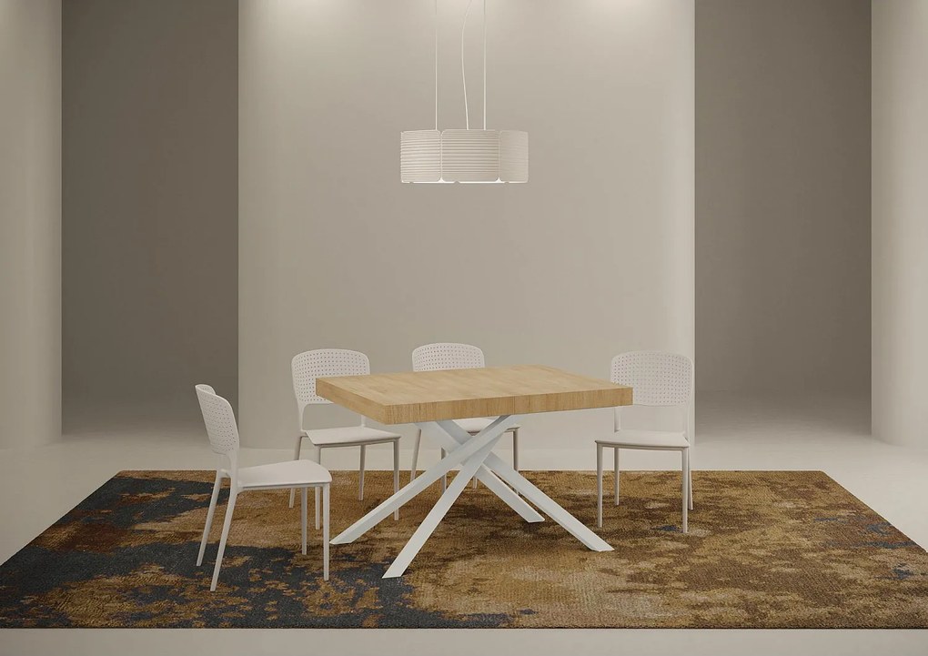 Stół rozkładany 130/234x90 cm Karida dąb naturalny nogi białe