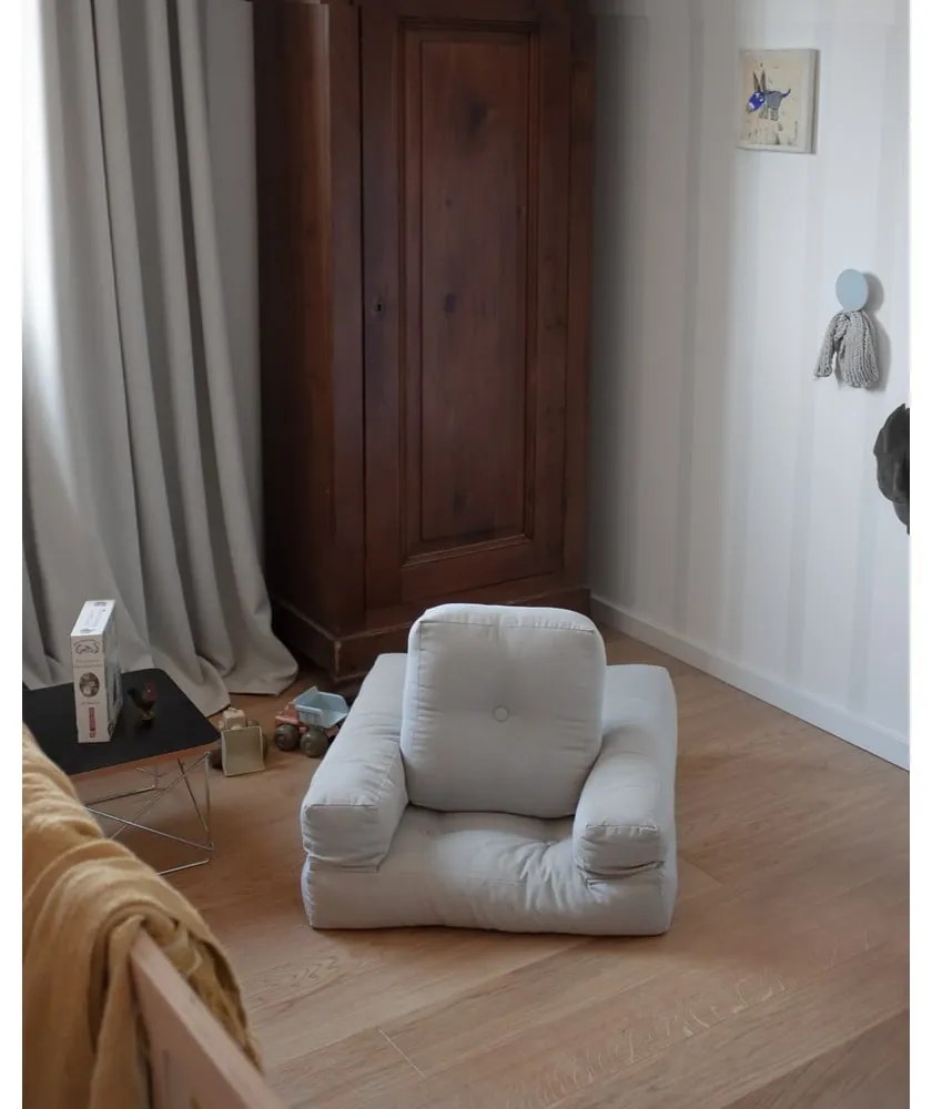 Dziecięcy fotel rozkładany s taburetkou Karup Design Mini Cube Dark Grey