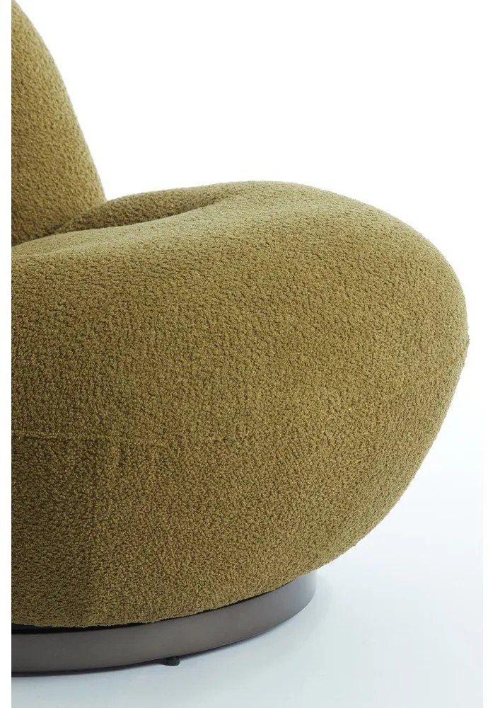 Zielony fotel z materiału bouclé Gumaca – Light &amp; Living