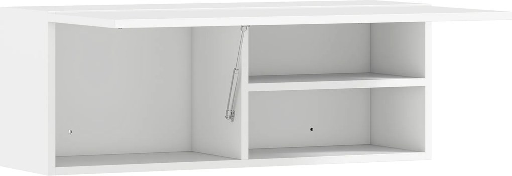 HOMCOM Szafka łazienkowa wisząca z unoszonymi drzwiami, siłownik gazowy, półka 80 x 25 x 30 cm biały