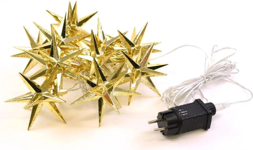 Łańcuch świetlny LED, 10 diod LED, gwiazdy, 12 cm