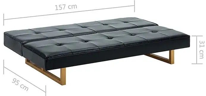 Nowoczesna rozkładana kanapa Margot  – czarna