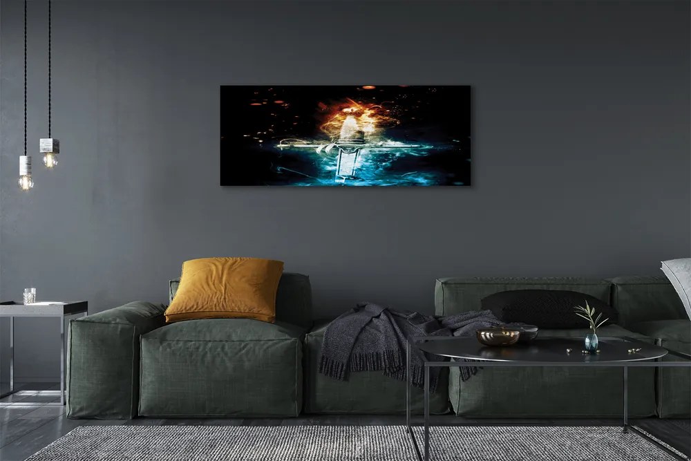 Zdjęcie na płótnie Miecz w Kolorowych Dymach