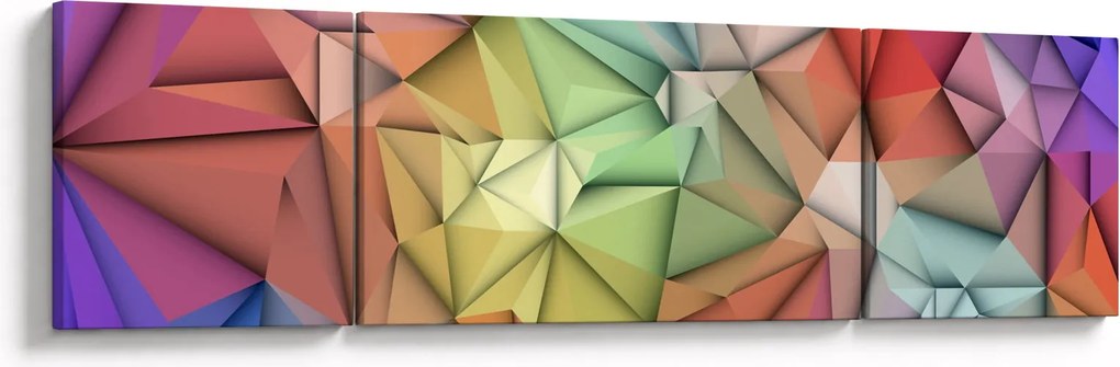 Obraz - Abstrakcja wielokątna (170x50 cm)