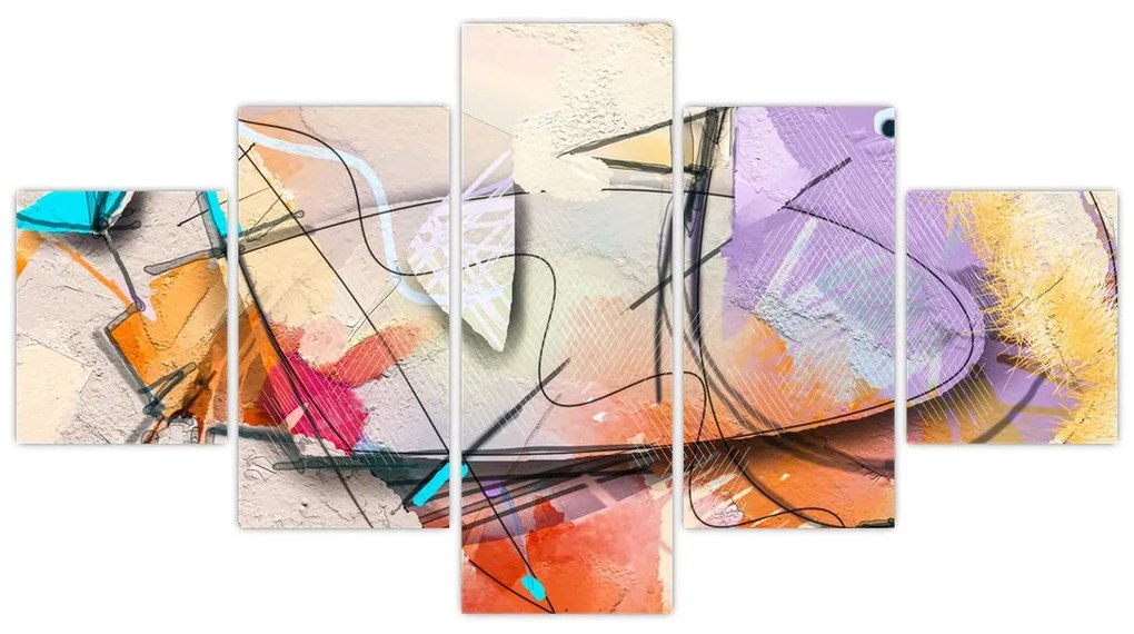 Obraz - Abstrakcja, ptaszek (125x70 cm)