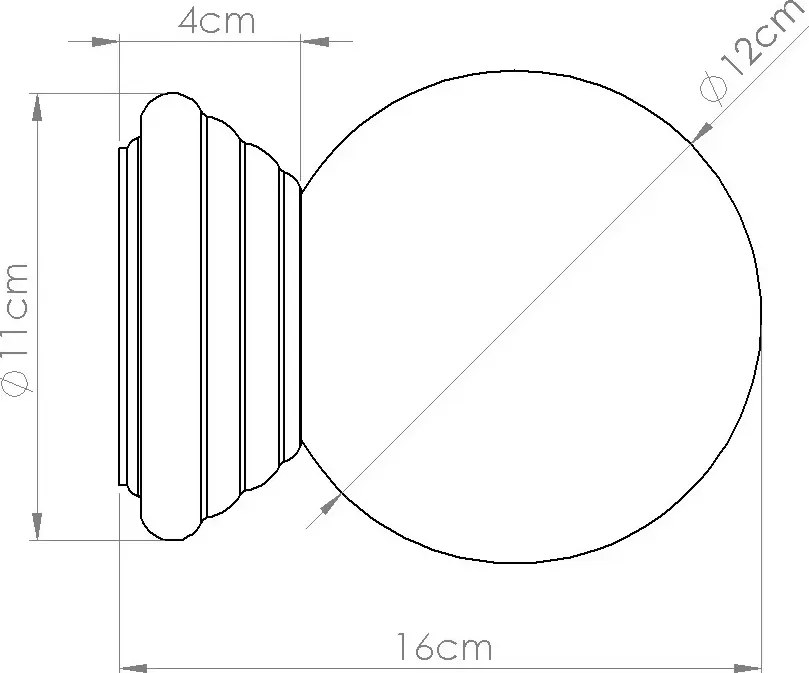 Żółty minimalistyczny kinkiet ze szklanym kloszem T3-H22