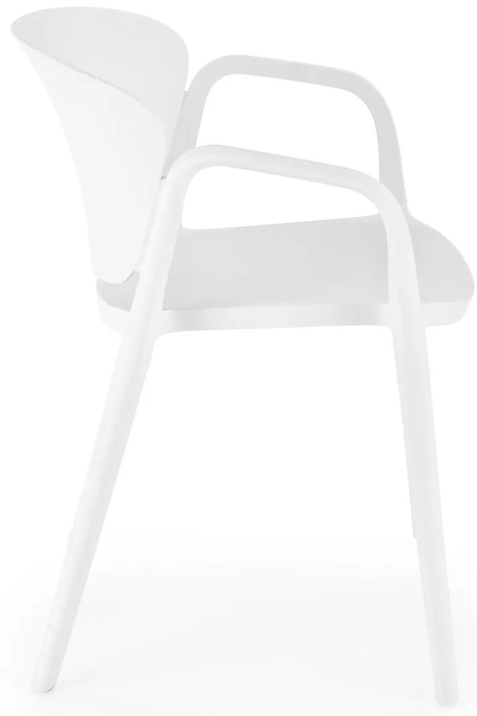 Białe krzesło plastikowe K491