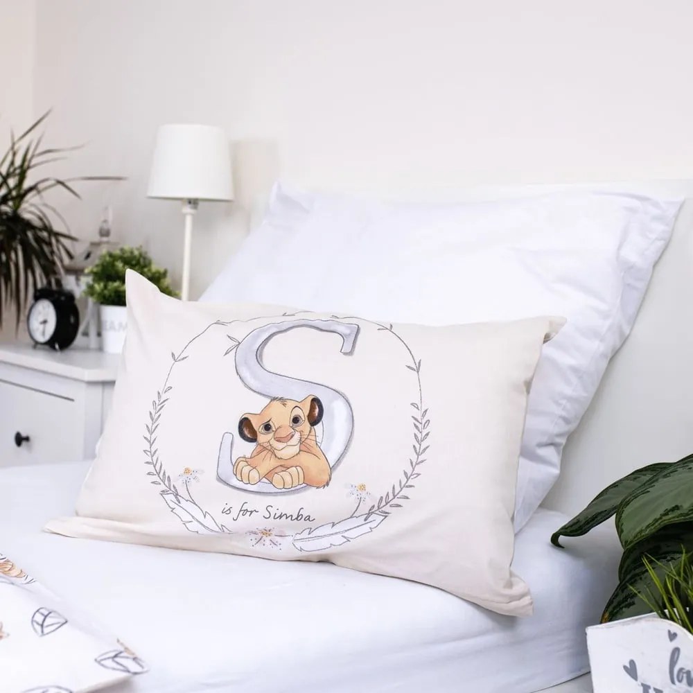 Jasnożółta bawełniana pościel dziecięca do łóżeczka 100x135 cm Lion King "Best Friends" – Jerry Fabrics