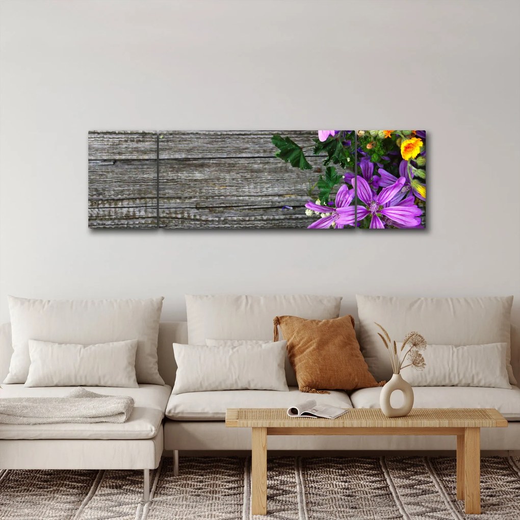 Obraz - kwiaty polne (170x50 cm)