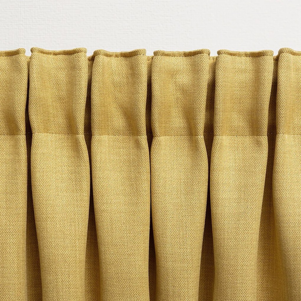 Zasłona zaciemniająca na taśmie marszczącej blackout strukturalny musztardowy 140 x 280 cm 1 szt.