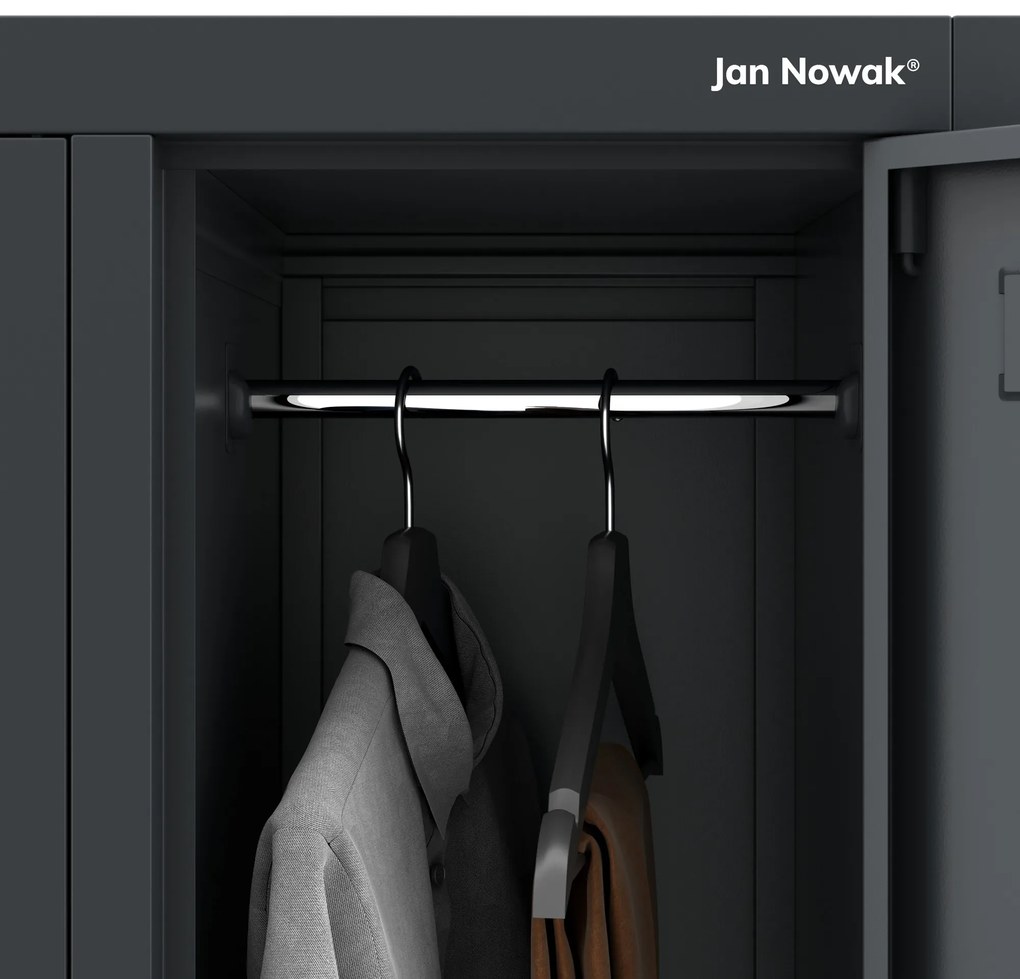 Szafa socjalna BHP ubraniowa 10-drzwiowa antracytowa: BARTEK 1360 x 1720 x 450 mm