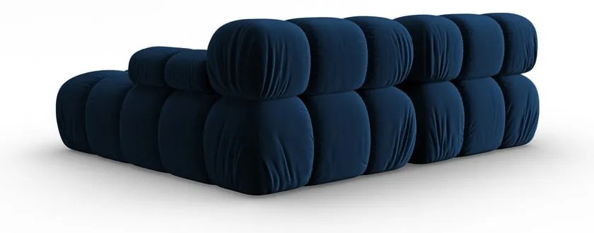Niebieski aksamitny narożnik (prawostronny) Bellis – Micadoni Home